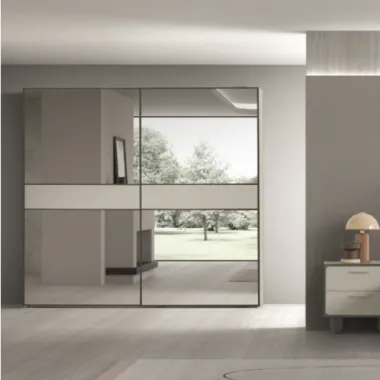 PERLA Włoska Szafa 2 drzwiowa lustrzana 268 x 252 x 68cm / ArredoClassic