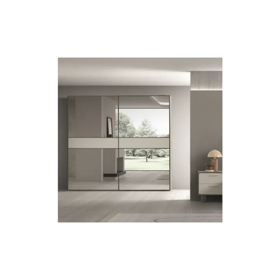 PERLA Włoska Szafa 2 drzwiowa lustrzana 268 x 252 x 68cm / ArredoClassic