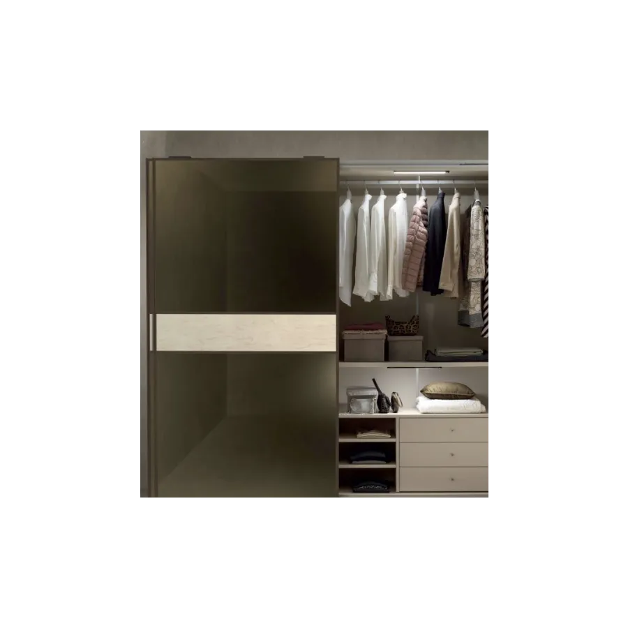 PERLA Włoska Szafa 2 drzwiowa lustrzana z wstawką 268 x 252 x 68cm / ArredoClassic