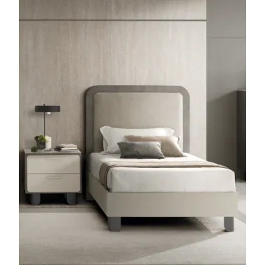 PERLA Włoskie Łóżko tapicerowane TWIN SIZE 128 x 142 x 198cm / ArredoClassic