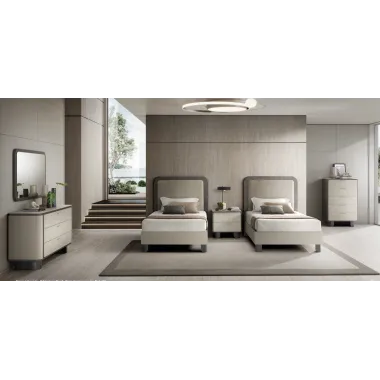 PERLA Włoskie Łóżko tapicerowane TWIN SIZE 128 x 142 x 198cm / ArredoClassic