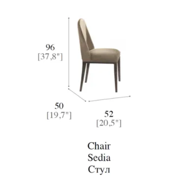 FIAMMA Włoskie krzesło tapicerowane 50 x 96 x 52cm / ArredoClassic