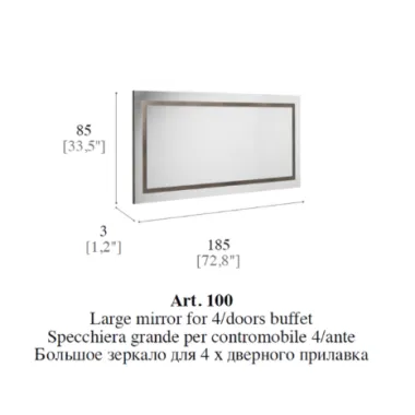 FIAMMA Włoskie lustro L 185 x 85 x 3cm / ArredoClassic