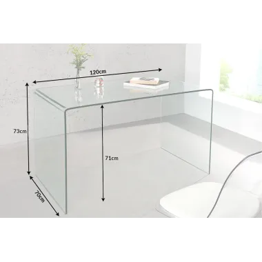 Invicta Biurko szklane FANTOME 120cm / 22862