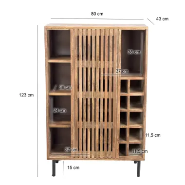 Wohnling Szafka na wino BODEGA 80 x 123 x 43cm / WL7.615
