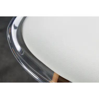 Invicta Krzesło SCANDINAVIA MEISTERSTÜCK transparentne imitacja białej skóry 42cm / 44164