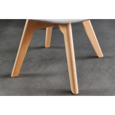 Invicta Krzesło SCANDINAVIA MEISTERSTÜCK transparentne imitacja białej skóry 42cm / 44164