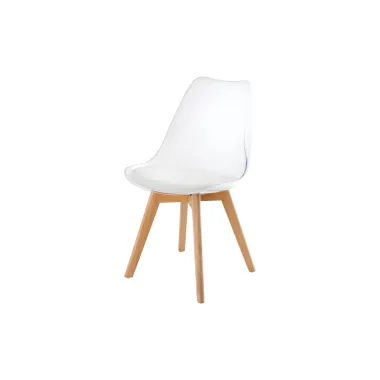 Invicta Krzesło SCANDINAVIA MEISTERSTÜCK transparentne imitacja białej skóry 42cm / 44164