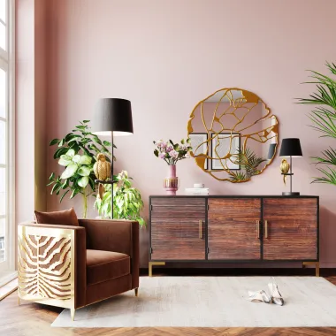 Kare Lustro Scienne PIECES MATT złoty 100 x 100 x 3cm / 85900