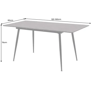 Invicta Stół APARTMENT optyka szarego kamienia 120-160 x 76 x 80cm / 47066