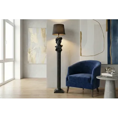 Invicta Lampa podłogowa DAVID czarna 19 x 120 x 19cm / 48061