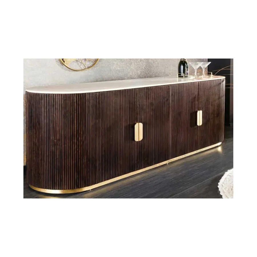 Invicta Komoda GATSBY mango marmur biały 170cm / 43617