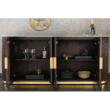 Invicta Komoda GATSBY mango marmur biały 170cm / 43617