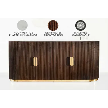 Invicta Komoda GATSBY mango marmur biały 170cm / 43617