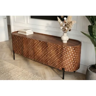 Invicta Szafka TV ADLON 3D brązowe mango 160 x 56 x 43cm / 47584