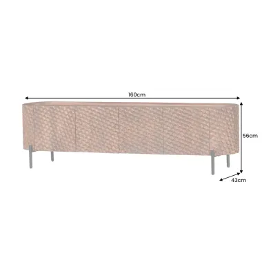 Invicta Szafka TV ADLON 3D brązowe mango 160 x 56 x 43cm / 47584