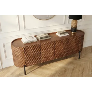 Invicta Szafka TV ADLON 3D brązowe mango 200 x 56 x 43cm / 47585