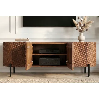 Invicta Szafka TV ADLON 3D brązowe mango 200 x 56 x 43cm / 47585