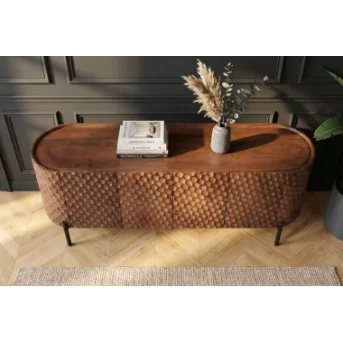 Invicta Szafka TV ADLON 3D brązowe mango 200 x 56 x 43cm / 47585