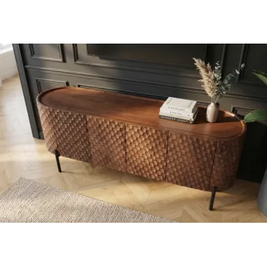 Invicta Szafka TV ADLON 3D brązowe mango 200 x 56 x 43cm / 47585