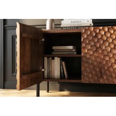 Invicta Szafka TV ADLON 3D brązowe mango 200 x 56 x 43cm / 47585