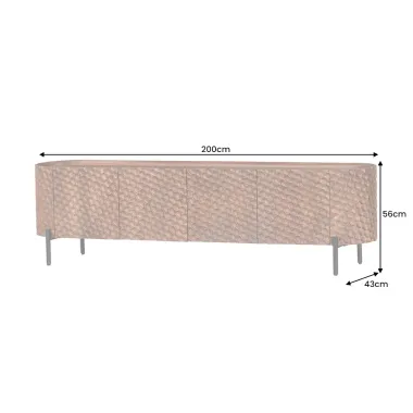 Invicta Szafka TV ADLON 3D brązowe mango 200 x 56 x 43cm / 47585
