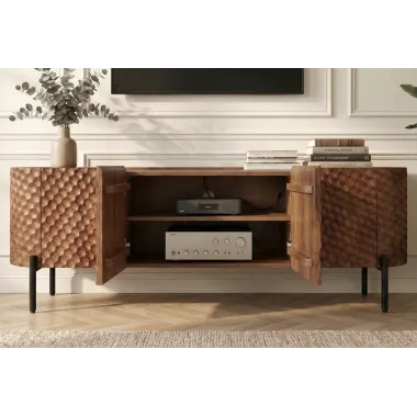 Invicta Szafka TV ADLON 3D brązowe mango 200 x 56 x 43cm / 47585