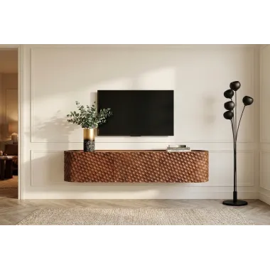 Invicta Szafka TV ADLON 3D brązowe mango 160 x 56 x 43cm / 47584