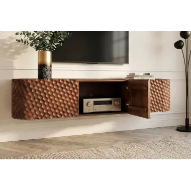 Invicta Szafka TV ADLON 3D brązowe mango 160 x 56 x 43cm / 47584