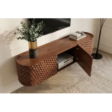 Invicta Szafka TV ADLON 3D brązowe mango 160 x 56 x 43cm / 47584