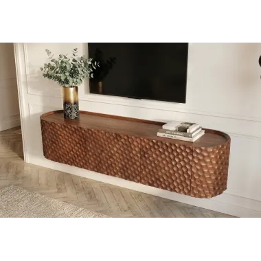Invicta Szafka TV ADLON 3D brązowe mango 160 x 56 x 43cm / 47584