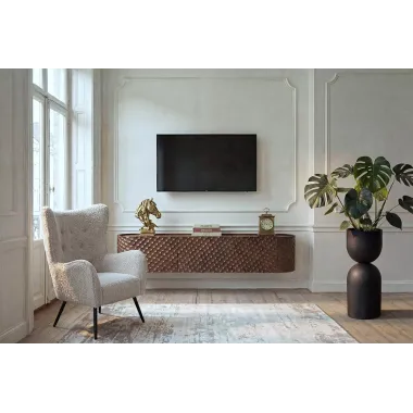 Invicta Szafka TV ADLON 3D brązowe mango 160 x 56 x 43cm / 47584