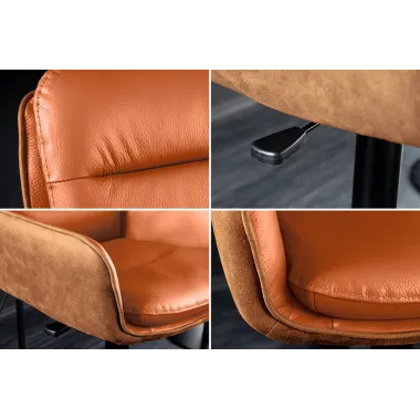 Invicta Hoker barowy BIG GEORGE 360° z podłokietnikami skóra koniak  56 x 95-115 x 57cm / 46177