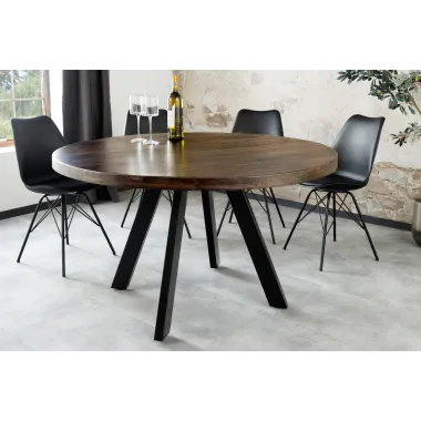 Invicta IRON CRAFT stół do jadalni okrągły mango taupe brown Ø 120cm / 46796