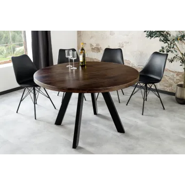 Invicta IRON CRAFT stół do jadalni okrągły mango taupe brown Ø 120cm / 46796