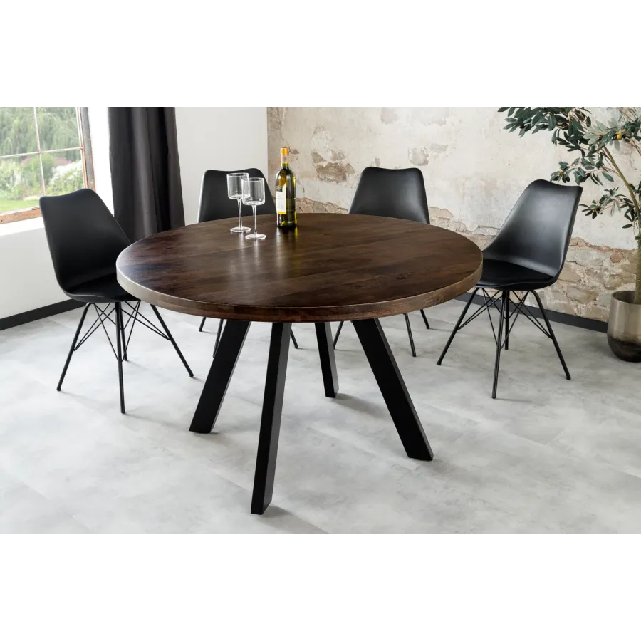 Invicta IRON CRAFT stół do jadalni okrągły mango taupe brown Ø 120cm / 46796