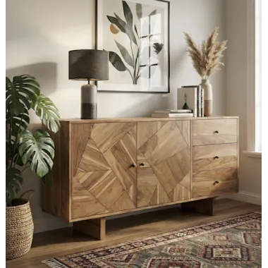 Wohnling Komoda PARKIET drewno akacji 150 x 75 x 45cm / WL7.597