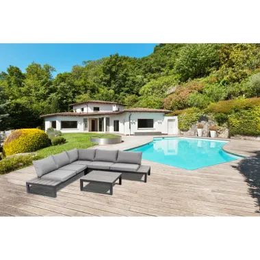 Kare Zestaw ogrodowy HOLIDAY czarny 242 x 63 x 242cm / 84134