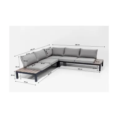 Kare Zestaw ogrodowy HOLIDAY czarny 242 x 63 x 242cm / 84134