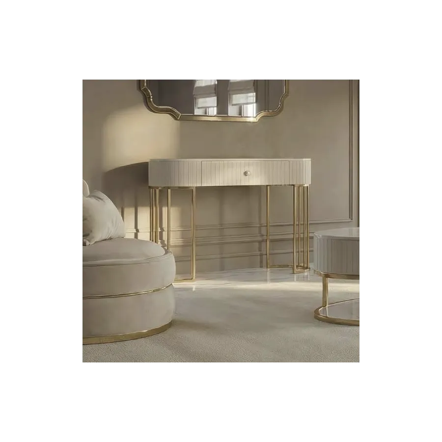 Konsola MONTPELLIER kremowa 100 x 43 x 74cm / 142611000C