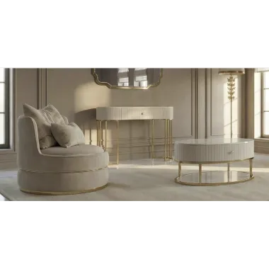 Konsola MONTPELLIER kremowa 100 x 43 x 74cm / 142611000C