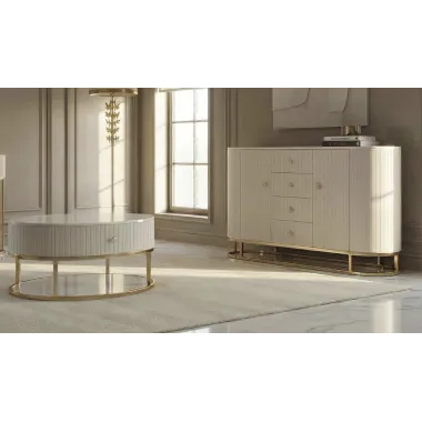 Konsola MONTPELLIER kremowa 100 x 43 x 74cm / 142611000C