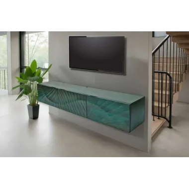 Invicta Szafka RTV wisząca SCORPION 3D turkusowa mango160cm / 48408