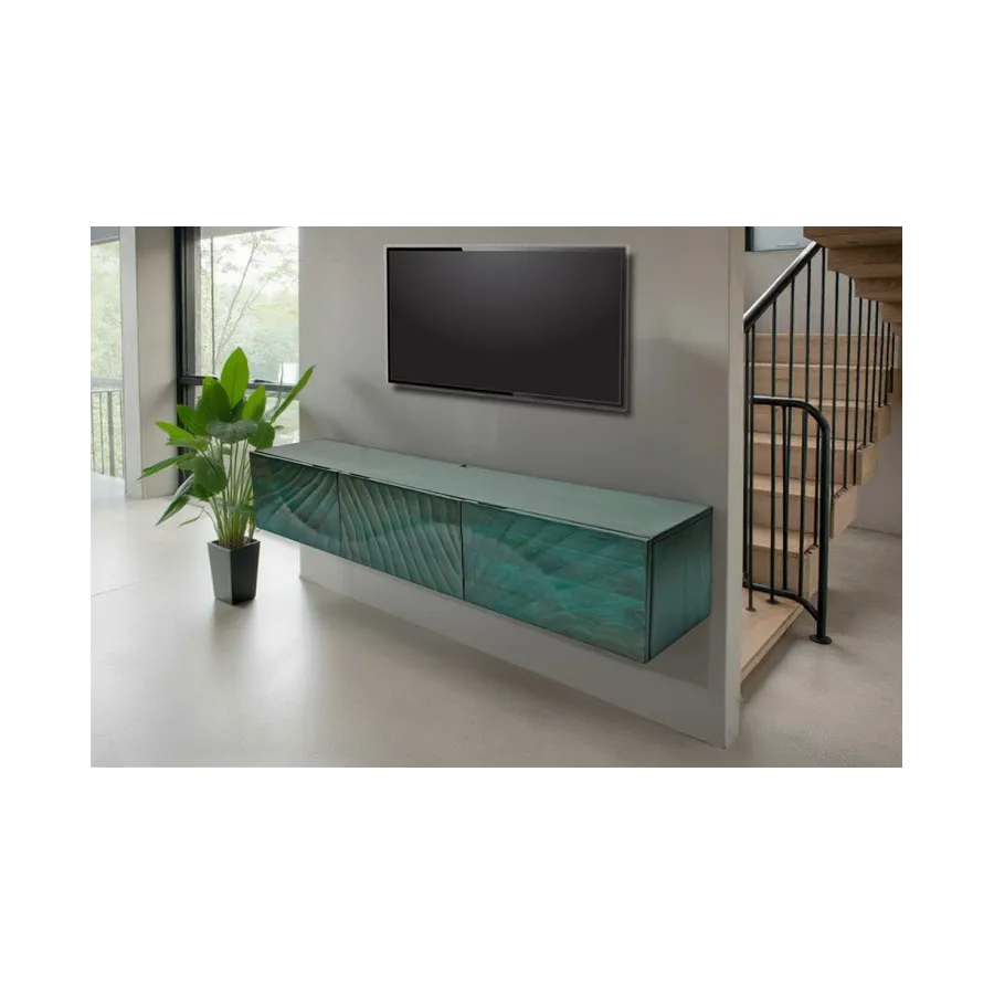 Invicta Szafka RTV wisząca SCORPION 3D turkusowa mango160cm / 48408