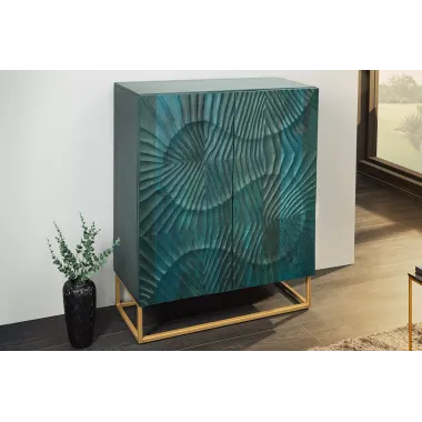 Invicta Komoda wysoka SCORPION 3D turkusowa mango 100 x 120 x 38cm / 48407