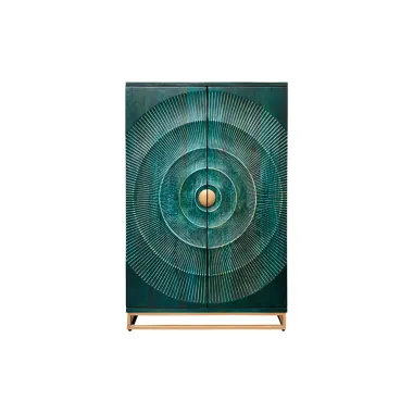 Invicta Komoda GOLDEN SUNSET wysoka turkusowe mango 95 x 140 x 42cm / 48526