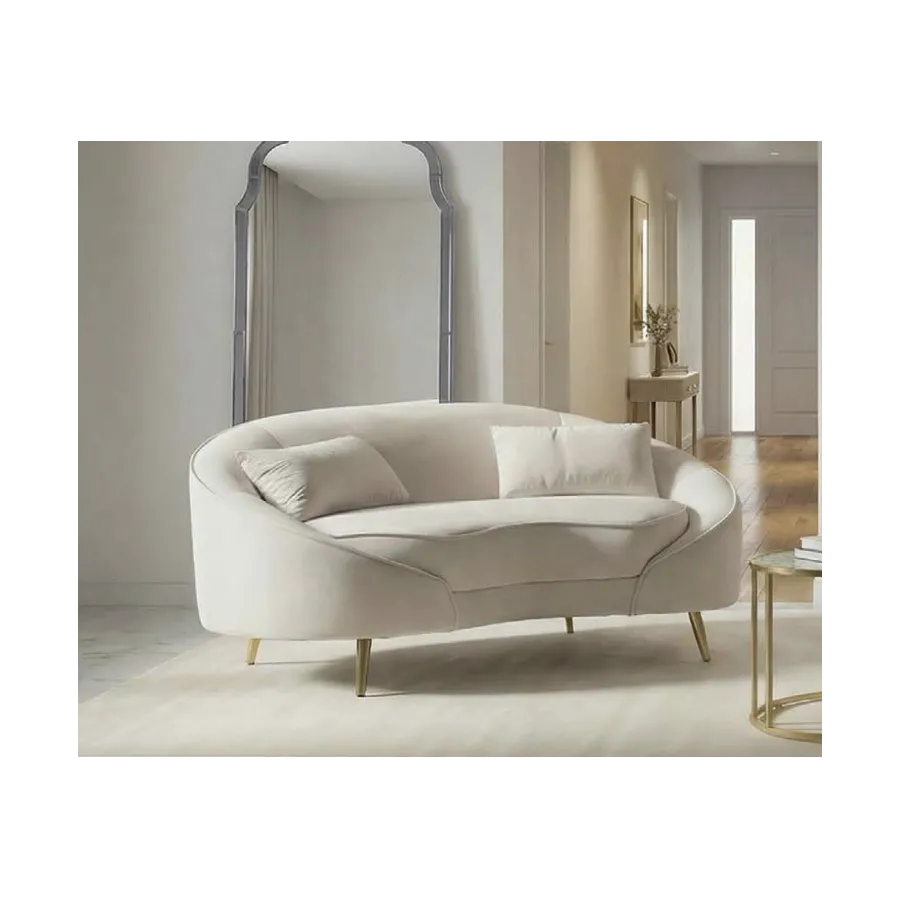 Sofa 2 osobowa tapicerowana OSLO kremowa 148 x 84 x 68cm / 14272800C2