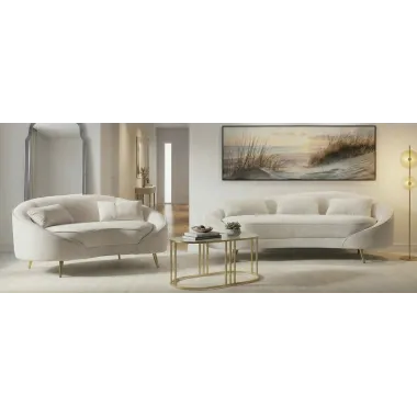 Sofa 2 osobowa tapicerowana OSLO kremowa 148 x 84 x 68cm / 14272800C2