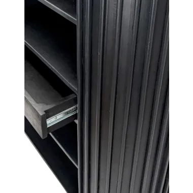 Wohnling HOT SPOT Regał na książki czarny akacja 105 x 122 x 40cm / WL7.013