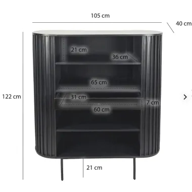 Wohnling HOT SPOT Regał na książki czarny akacja 105 x 122 x 40cm / WL7.013